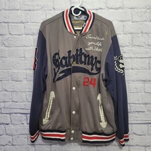 Sabit NYC Designer Tanoshinde Varsity Jacket Mens 2X Zip + Snap‎ Hip Hop *READ